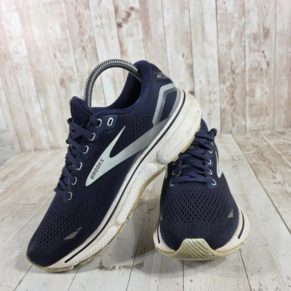 Brooks Ghost 15 Womens Running‎ Shoes Navy Blue Silver 1203801B450 Size 8 B